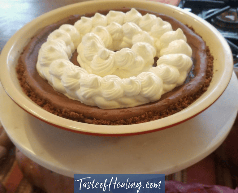 A bowl of the Chocolate Sweet Potato Chiffon Pie
